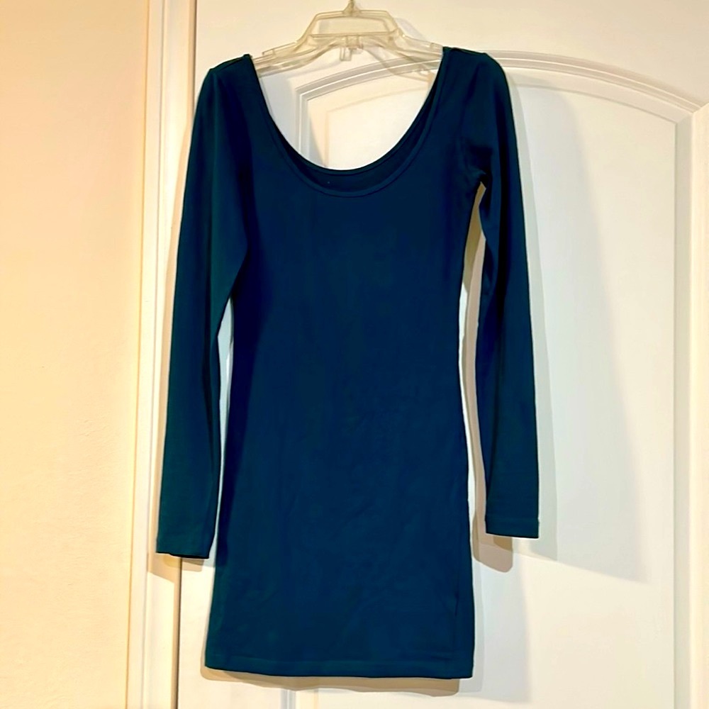 Forever 21 Bodycon Dress Size XS Teal Long Sleeve